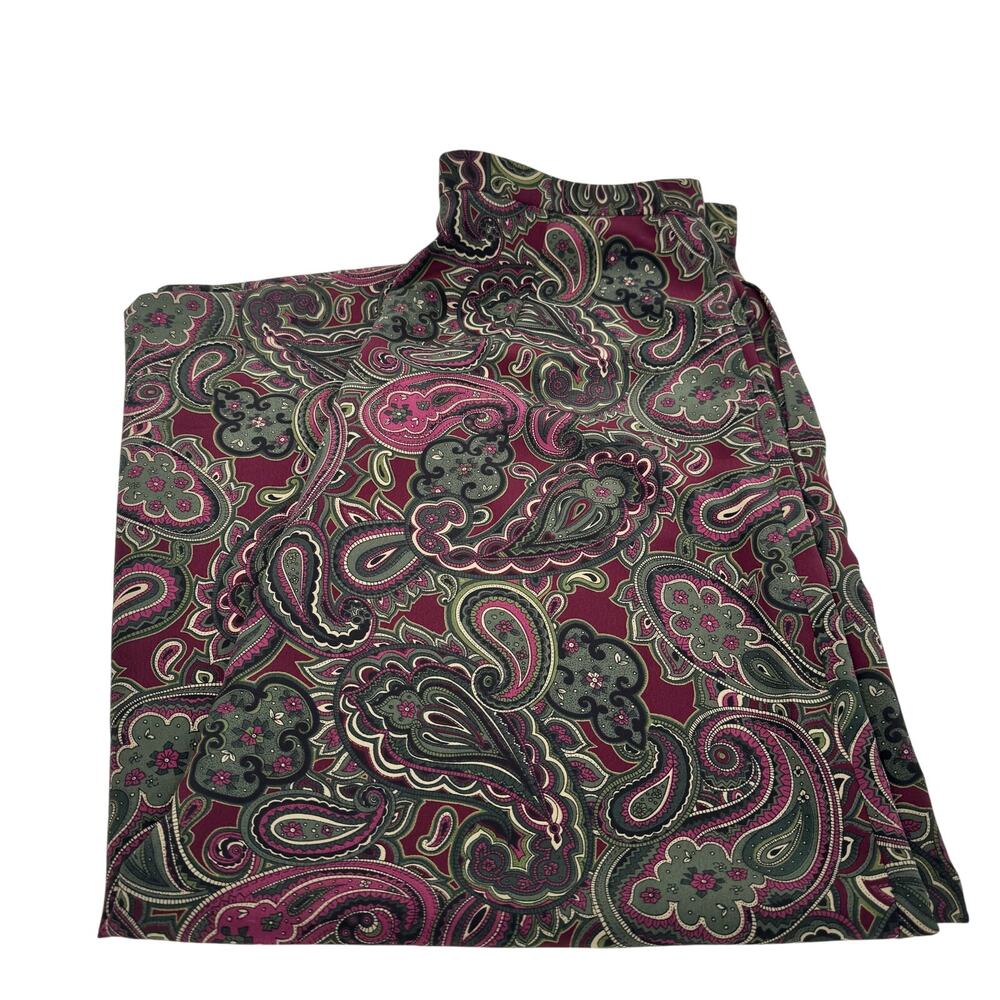 Pendleton Maxi Skirt Womens 14 (32x36 ACTUAL) Burgundy Green‎ Paisley + Pockets